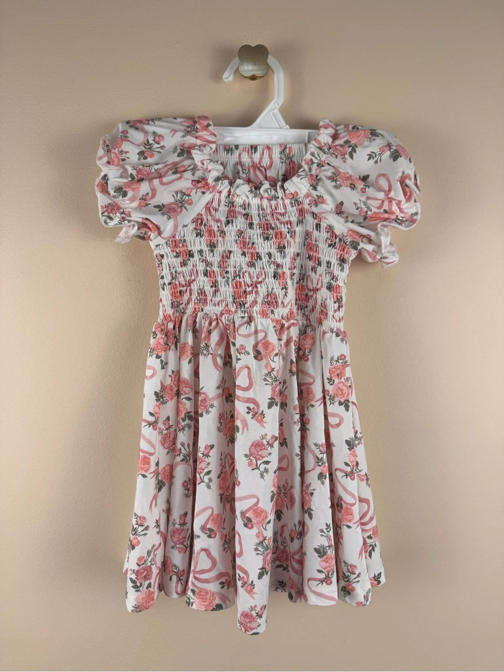 Angel Dear Puff Sleeved Smocked Dress with Mathing Bloomers